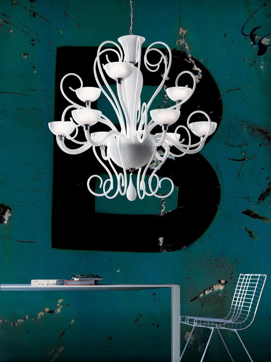 LED blown glass chandelier | Bolero L by Leucos