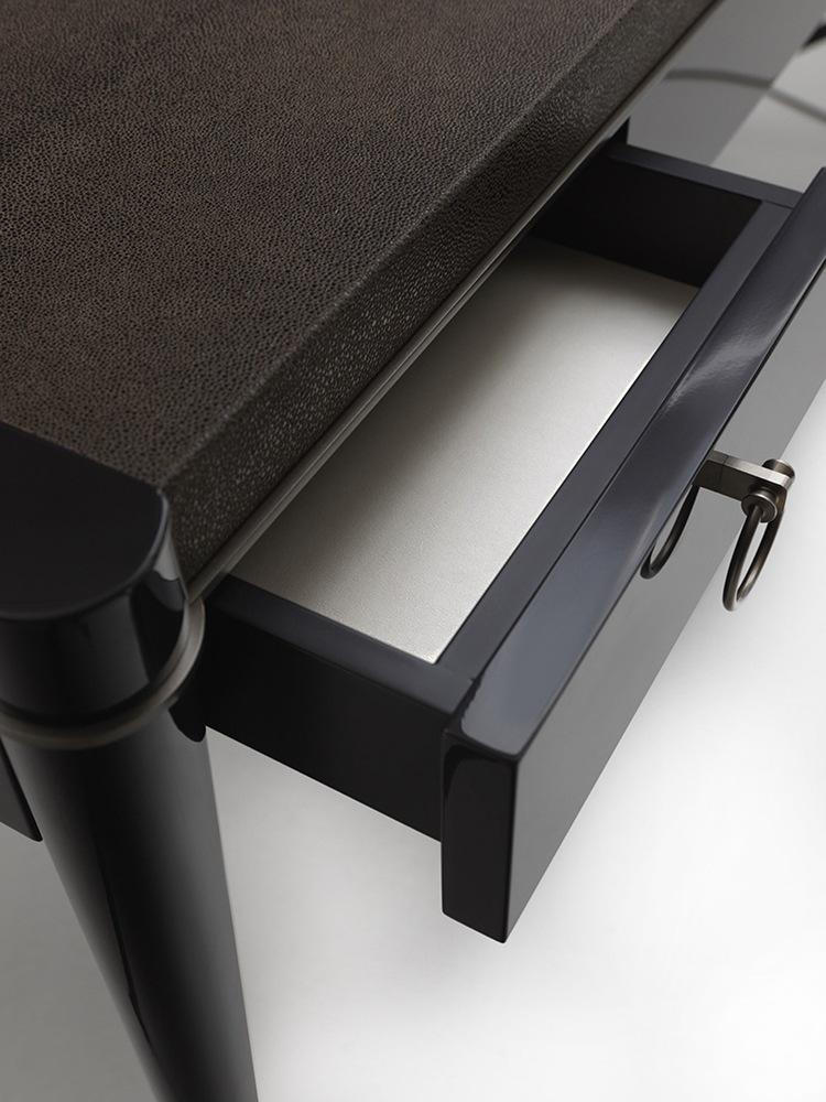Rectangular leather writing desk with drawers | Ambra by Galimberti Nino