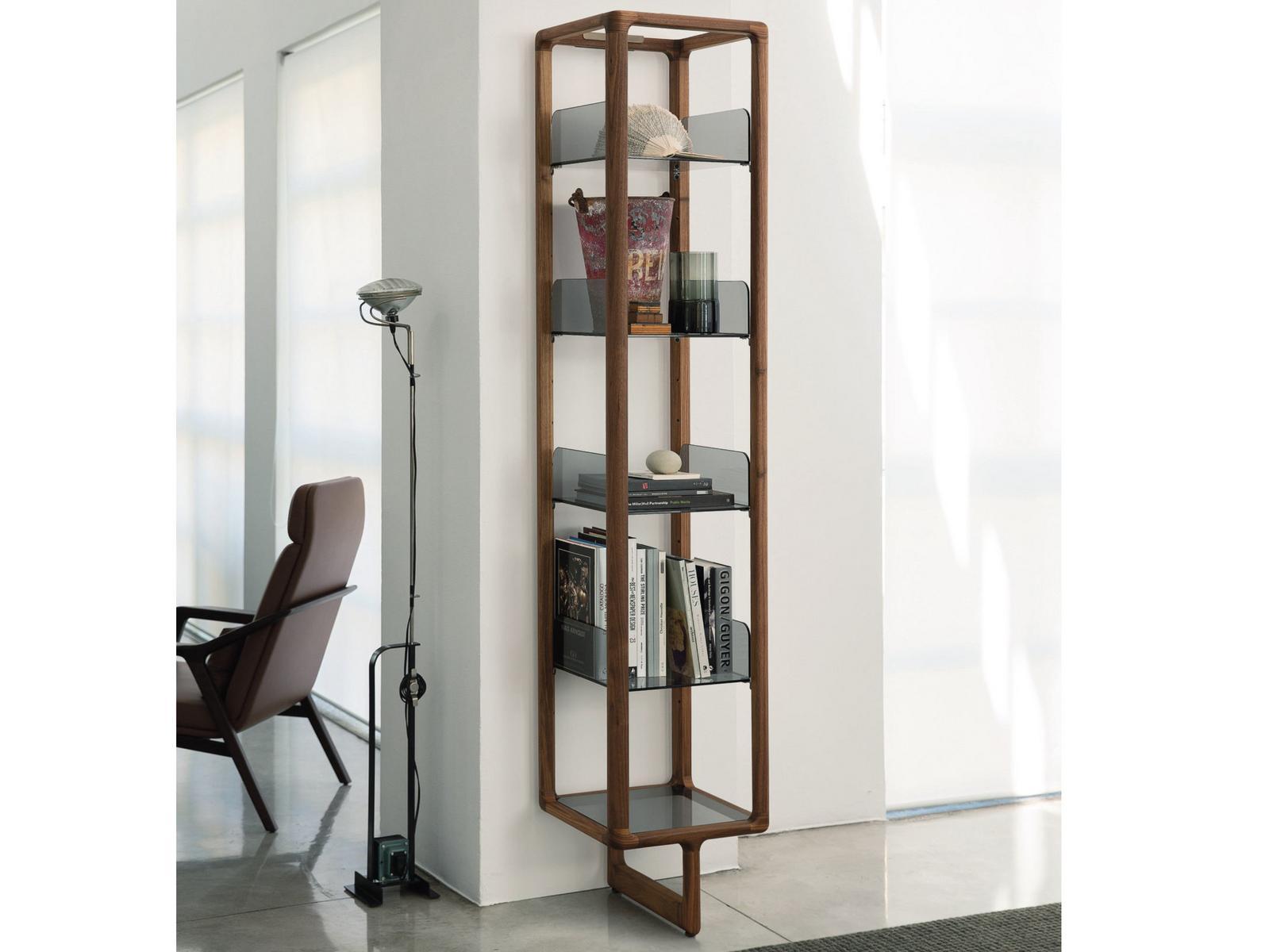 Open modular wooden bookcase | Myria by Porada