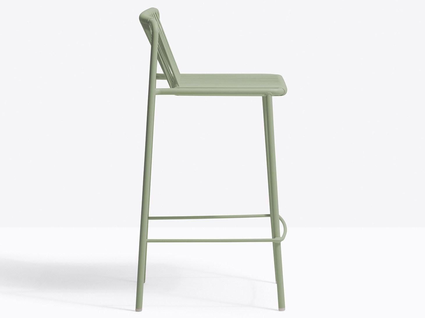 High powder coated steel stool with back | Tribeca 3667 by Pedrali