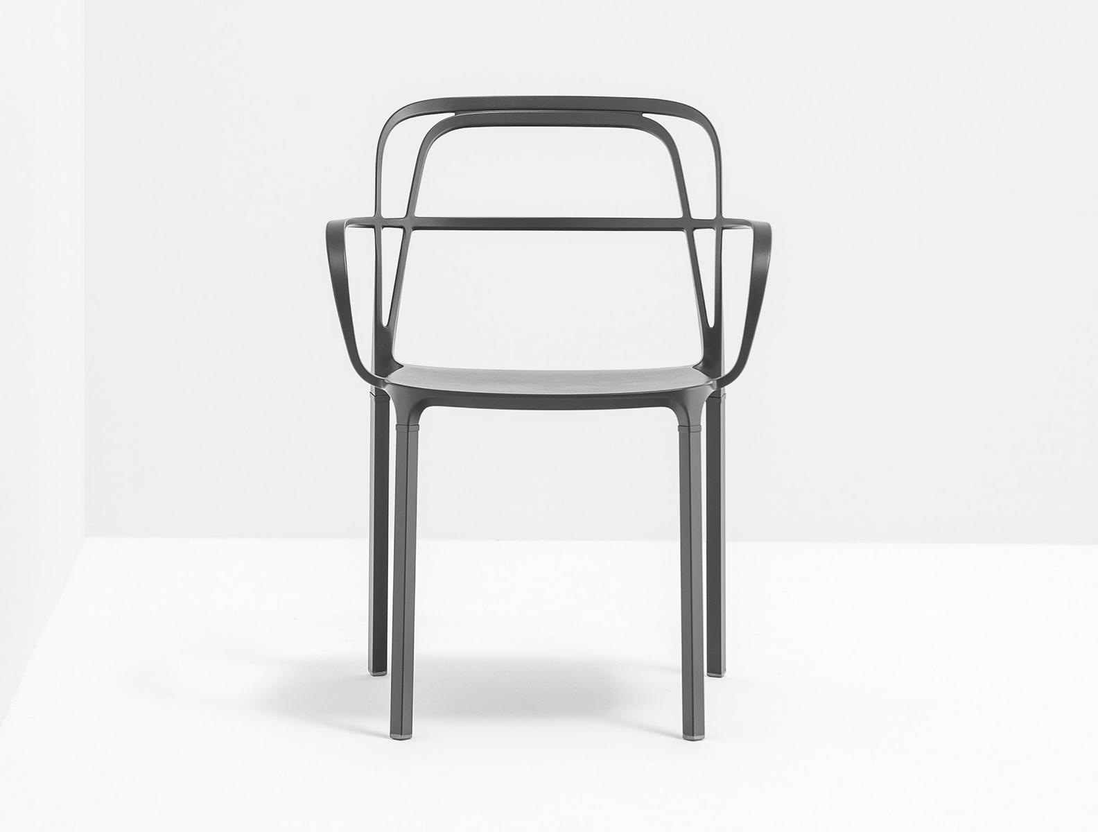 Die cast aluminium chair with armrests | Intrigo 3715 by Pedrali
