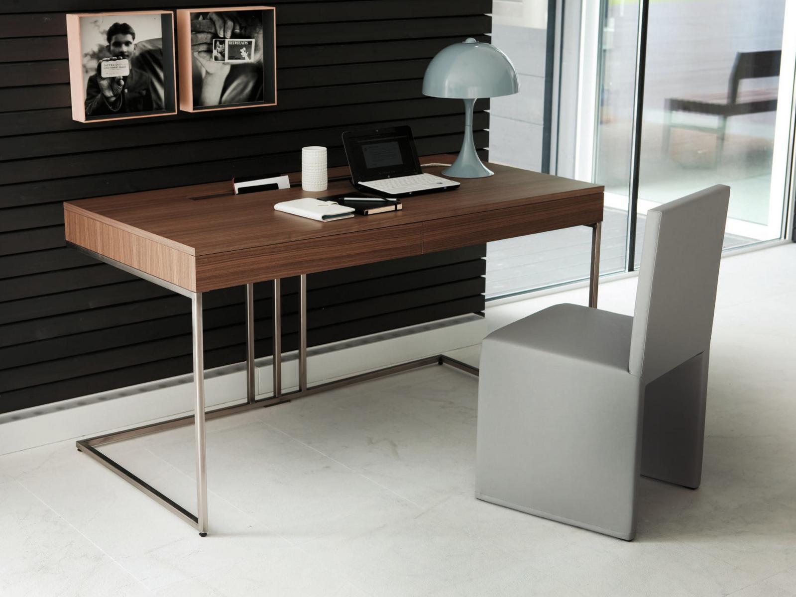 Walnut secretary desk with drawers | Kepler by Porada