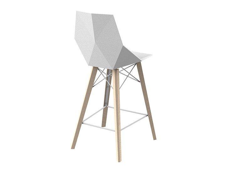 Polypropylene garden chair with footrest | Faz Wood by Vondom
