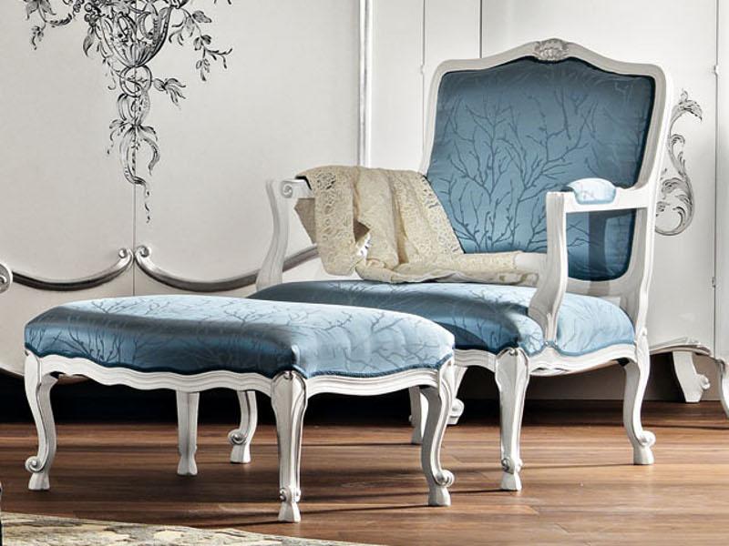 Upholstered armchair with footstool | 11521 by Modenese Gastone