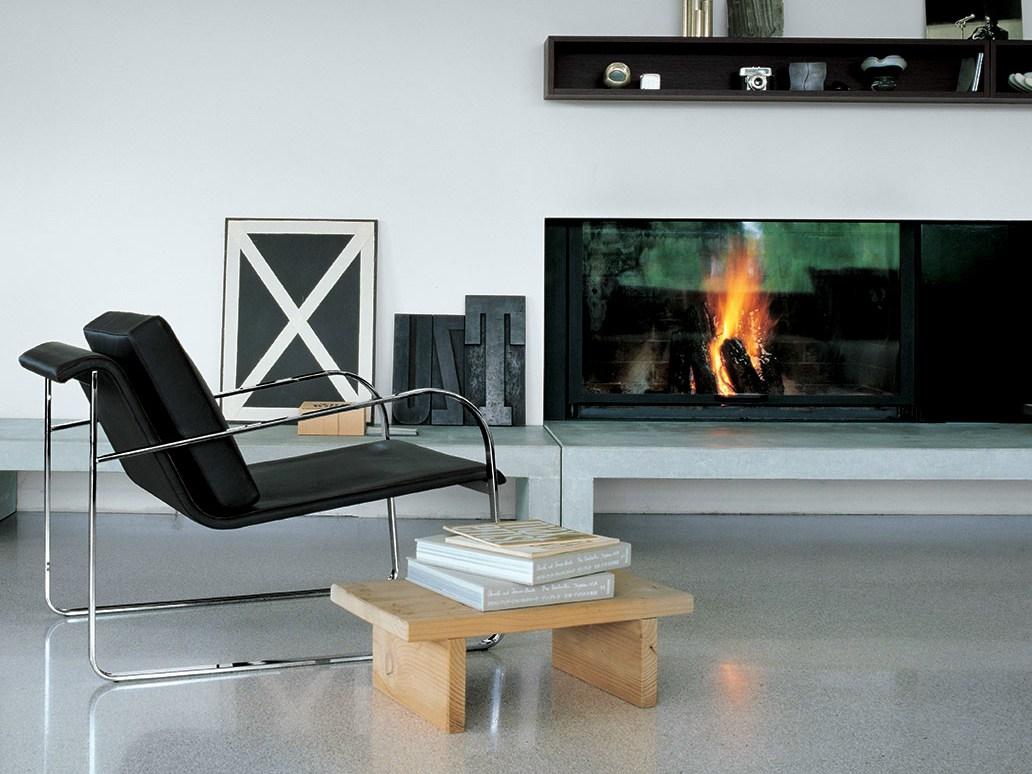 Upholstered leather easy chair with armrests | Bugatti by Sovet