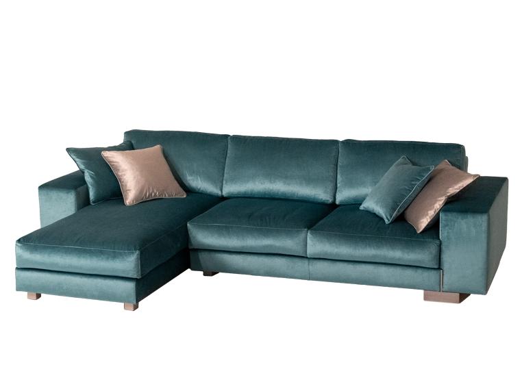 Sectional velvet sofa with chaise longue | You Glam by Mantellassi 1926