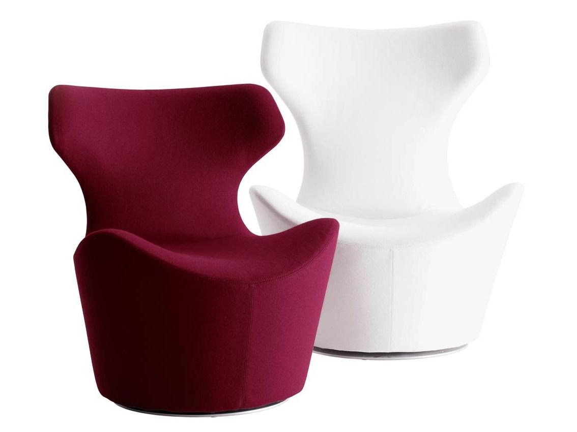 Swivel upholstered armchair | Piccola Papilio by B&B Italia
