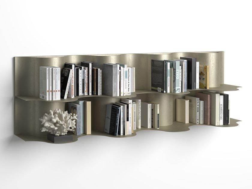 Modular floating steel bookcase | Tide by Natuzzi Italia