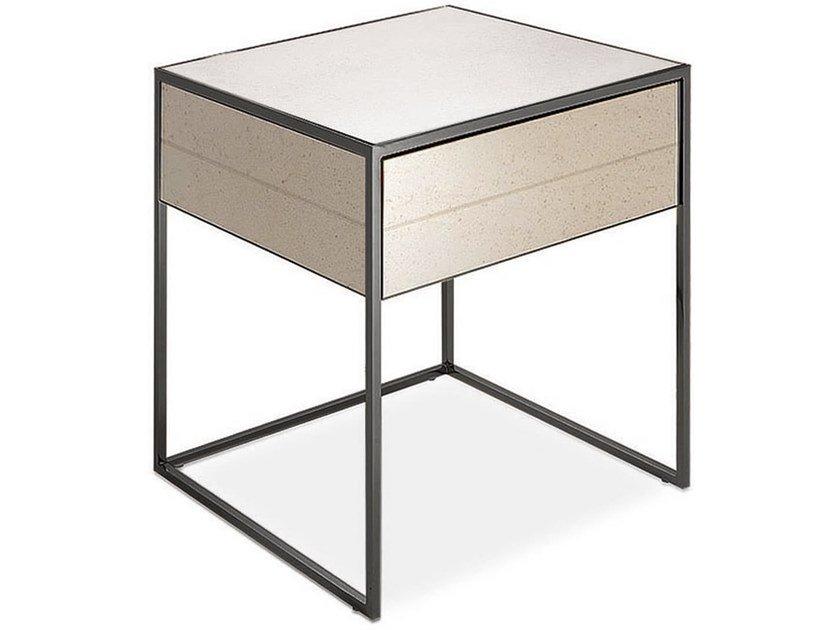 Square glass bedside table | Narciso by Cantori