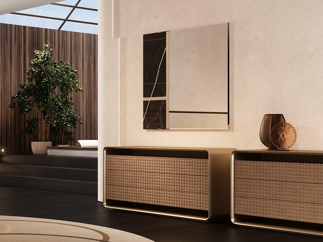 Square wall-mounted mirror | Mondrian by Reflex