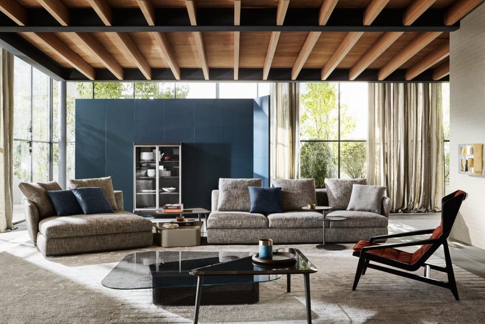 Sectional fabric sofa | Sloane by Molteni