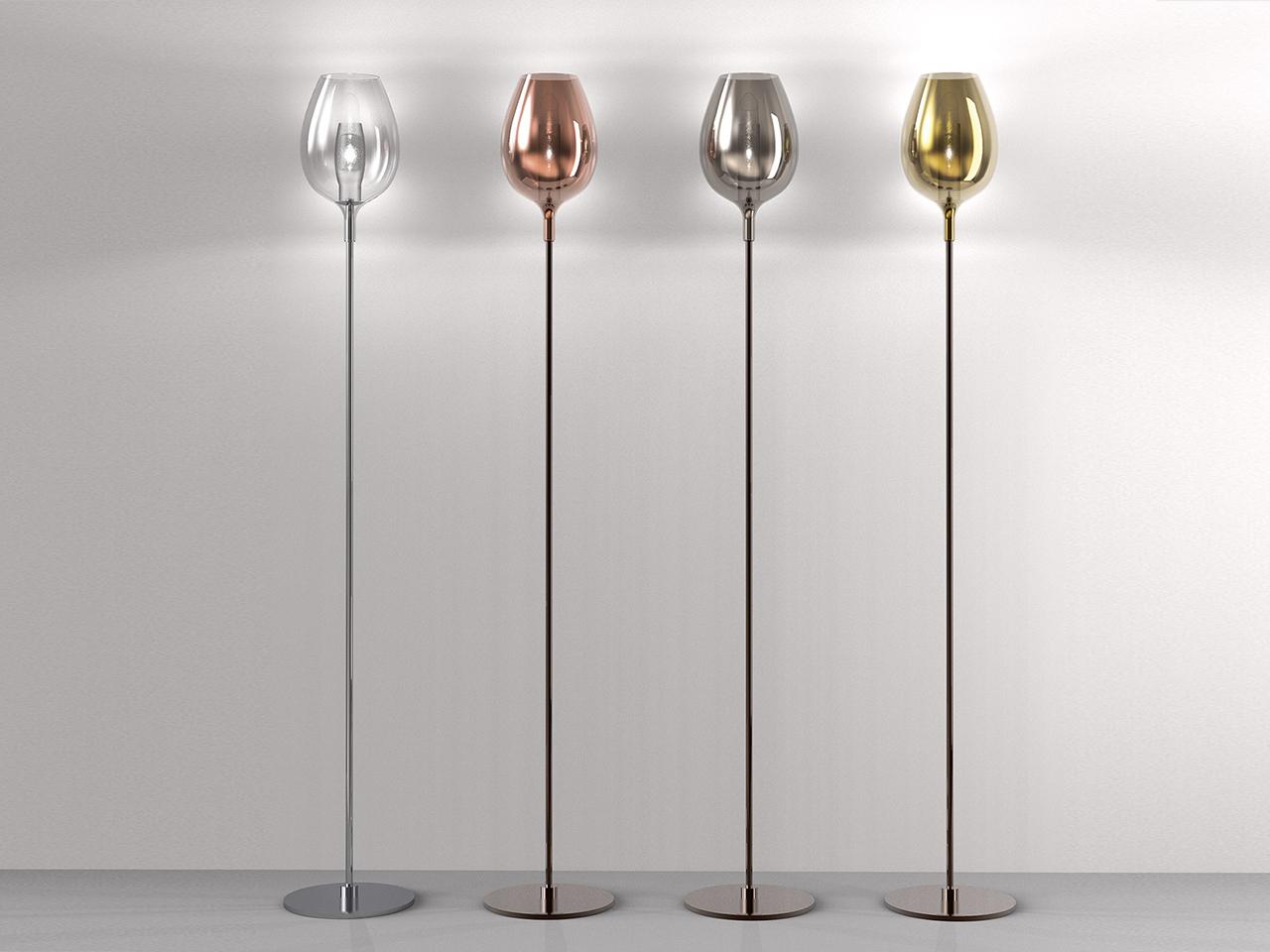 LED indirect light blown glass floor lamp | Rosè 3050/p1 by Italamp