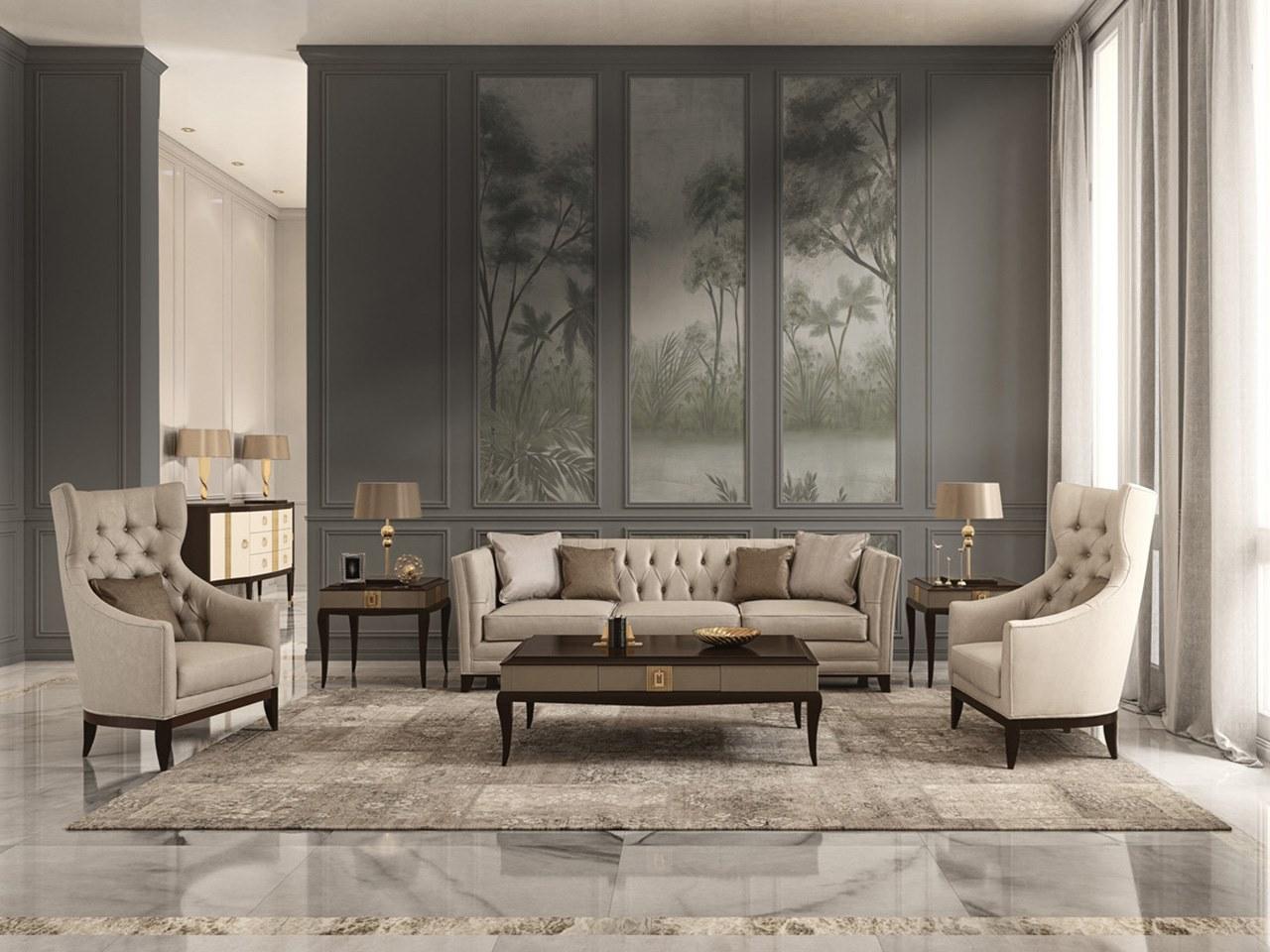 Wing fabric armchair with armrests | Pr.698 by Stella del Mobile