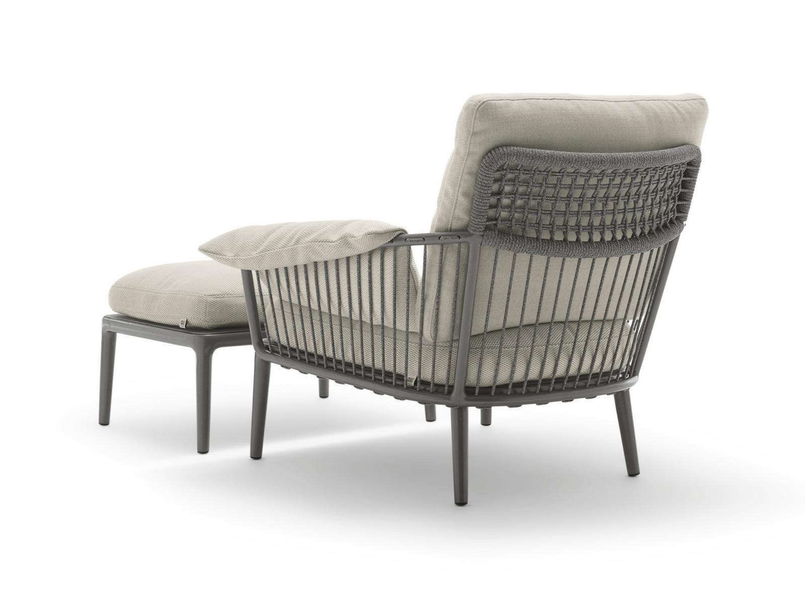 Fabric and aluminium garden armchair with armrests | 271 Yoko by Rolf Benz