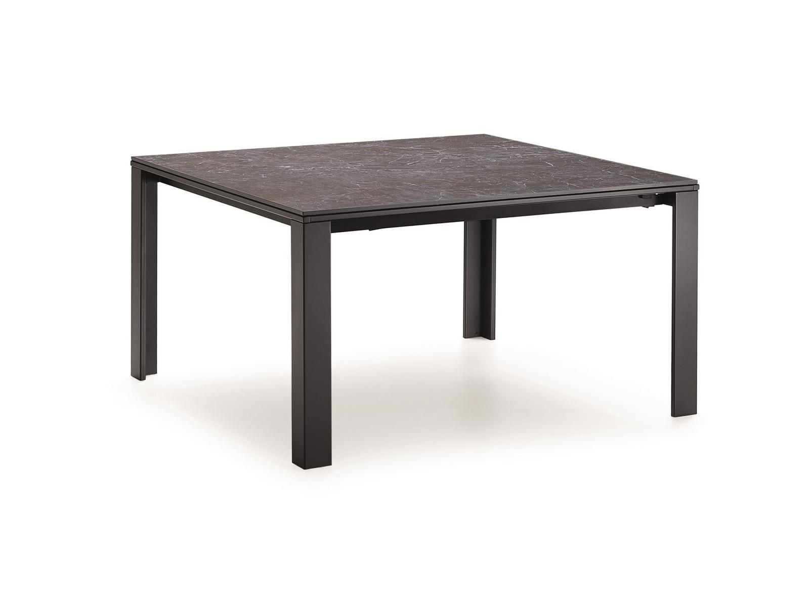 Extending square glass ceramic dining table | Marcopolo by Midj