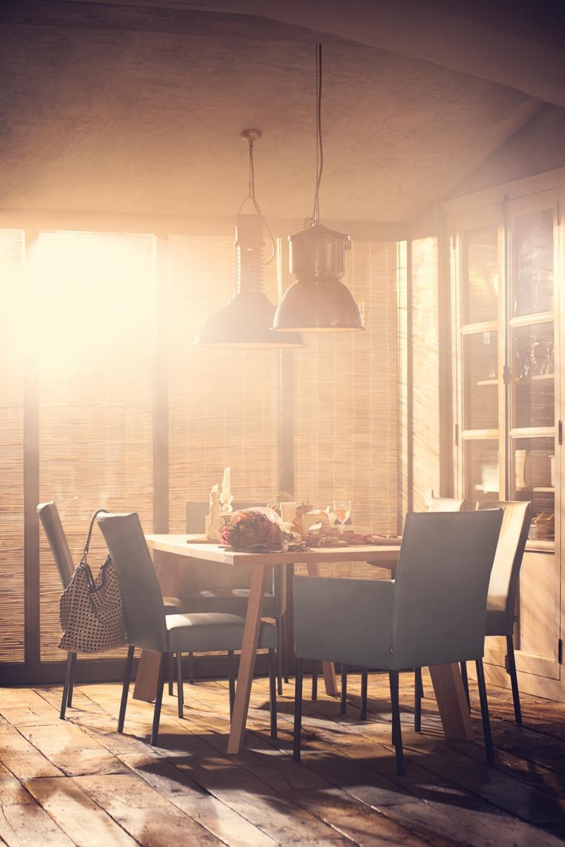 Leather chair with armrests | 652 by Rolf Benz