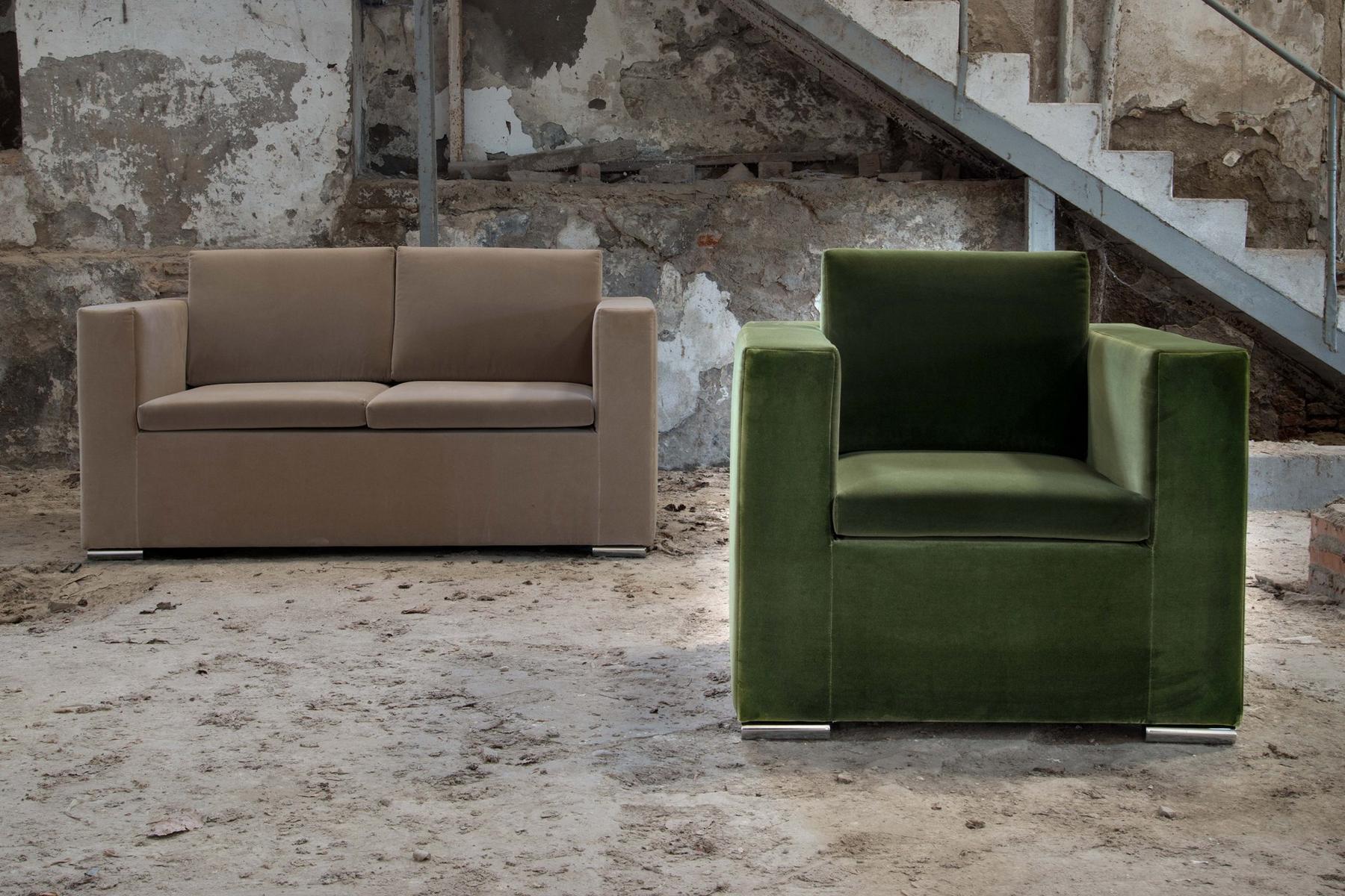 Lobby chair with removable cover with armrests | Lowell by Domingo salotti