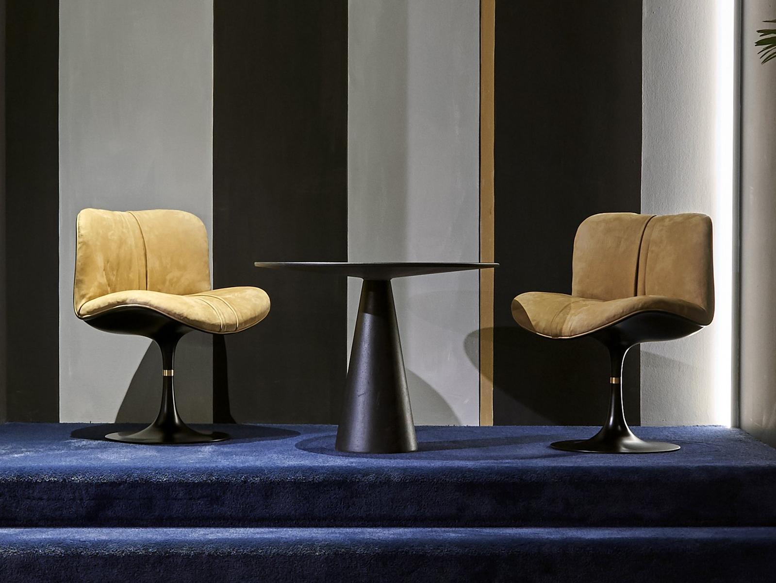 Swivel upholstered nabuk chair | Marilyn by Baxter