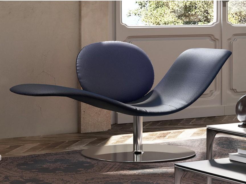 Leather or fabric chaise longue | Dove by Natuzzi Italia