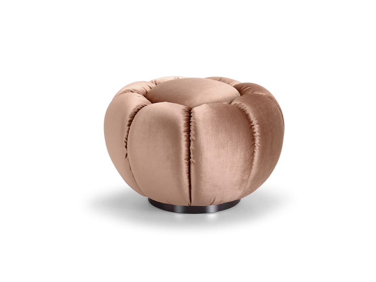 Upholstered round fabric pouf | Arke by Domingo salotti
