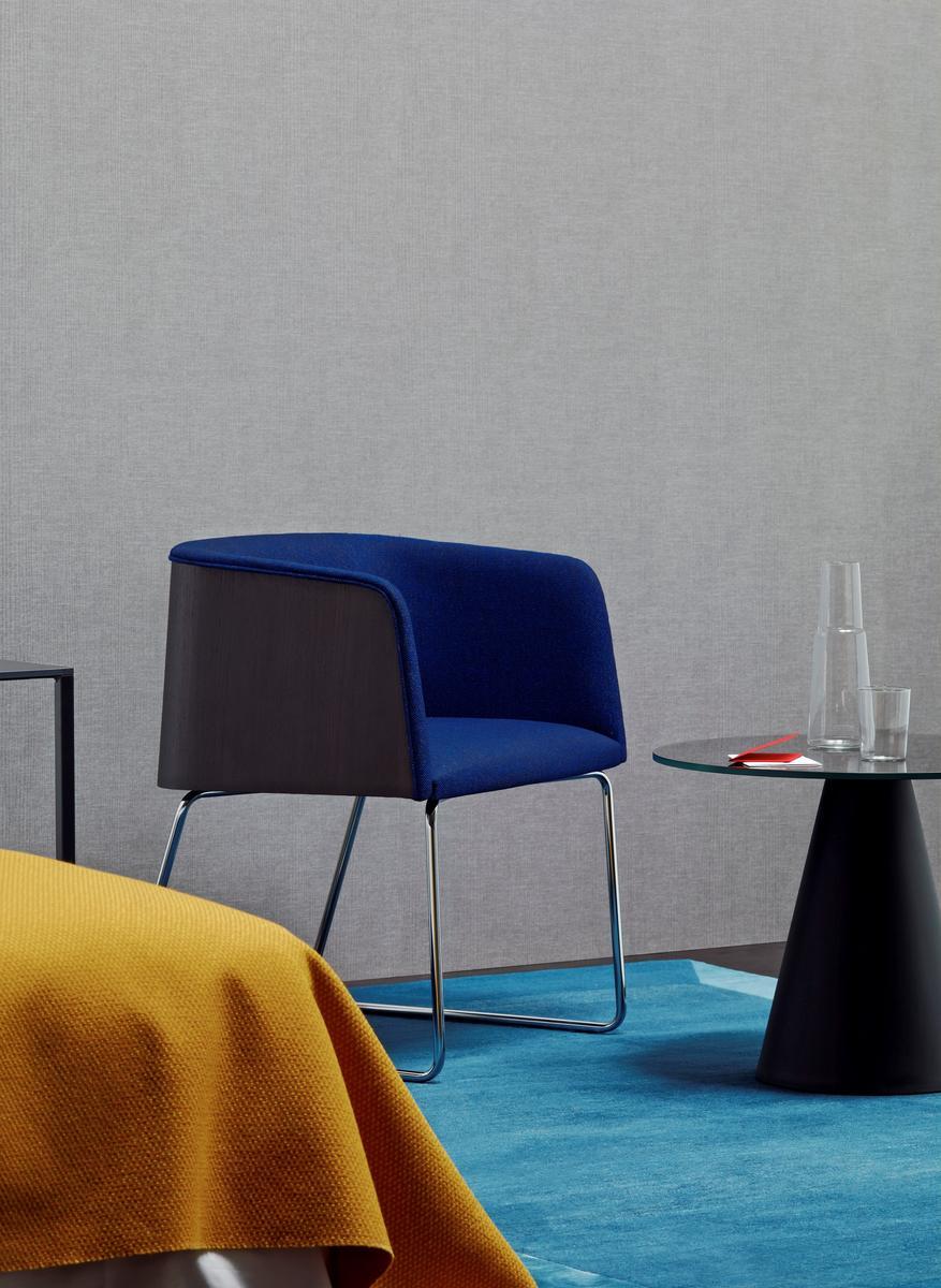 Sled base wooden easy chair | Allure 737 by Pedrali