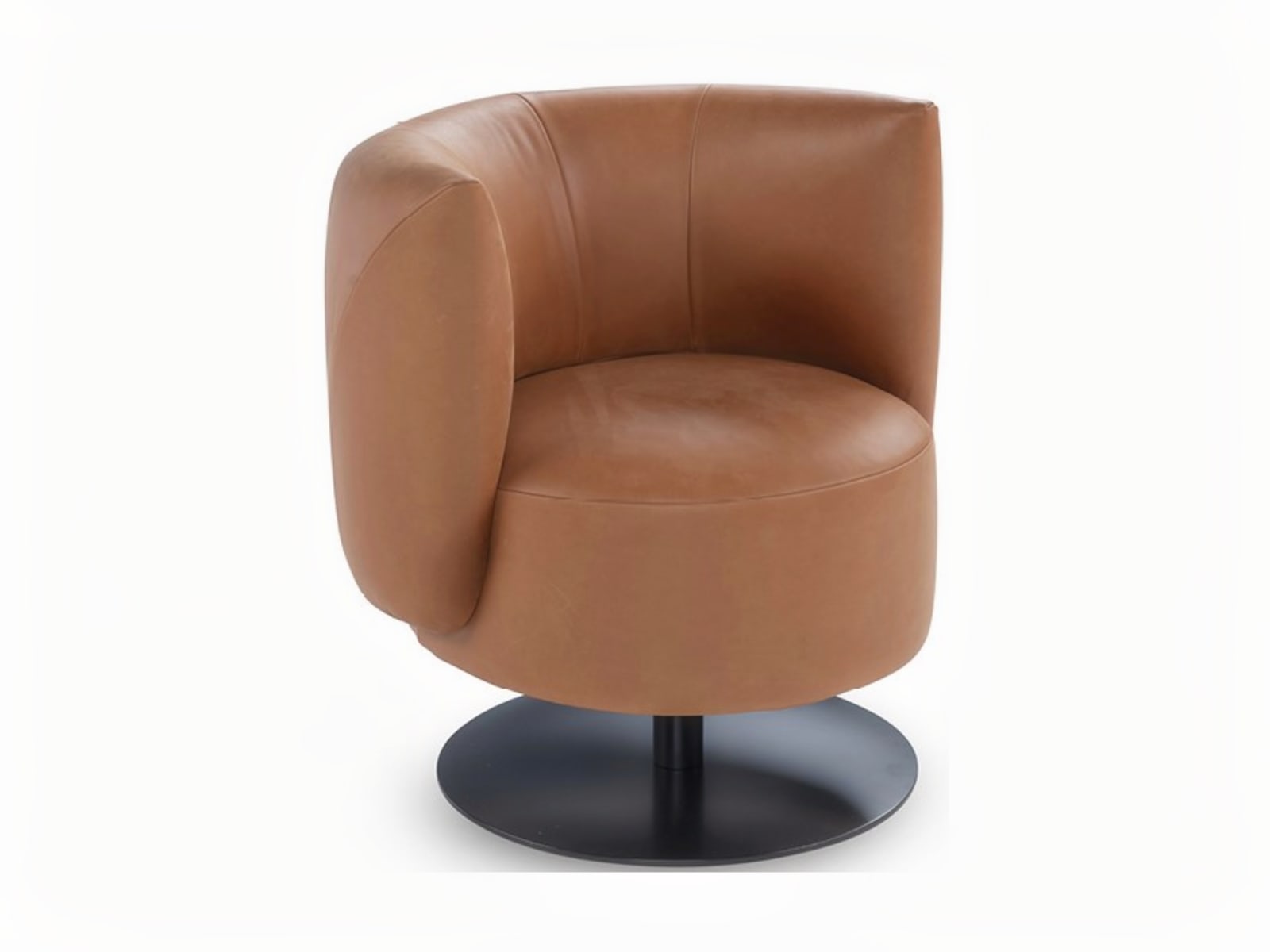 The 'Milla' armchair offers a compact, stylishly retro design with a comfortable round backrest and the versatility of fixed and swivel base options. | Milla by Calia Italia