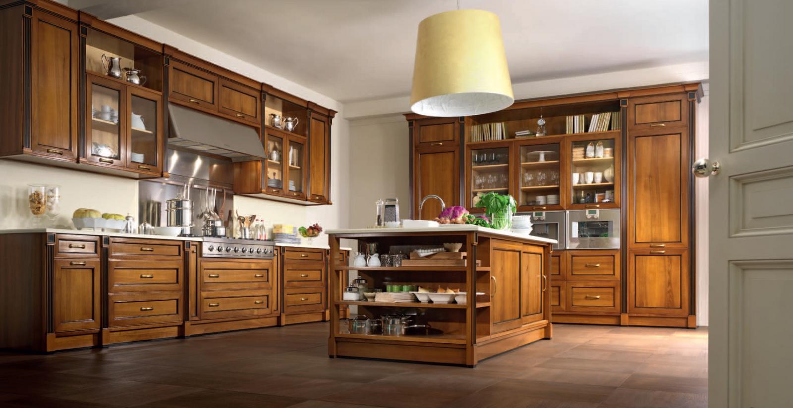 Wood kitchen with handles FM bottega d'Arte Milano