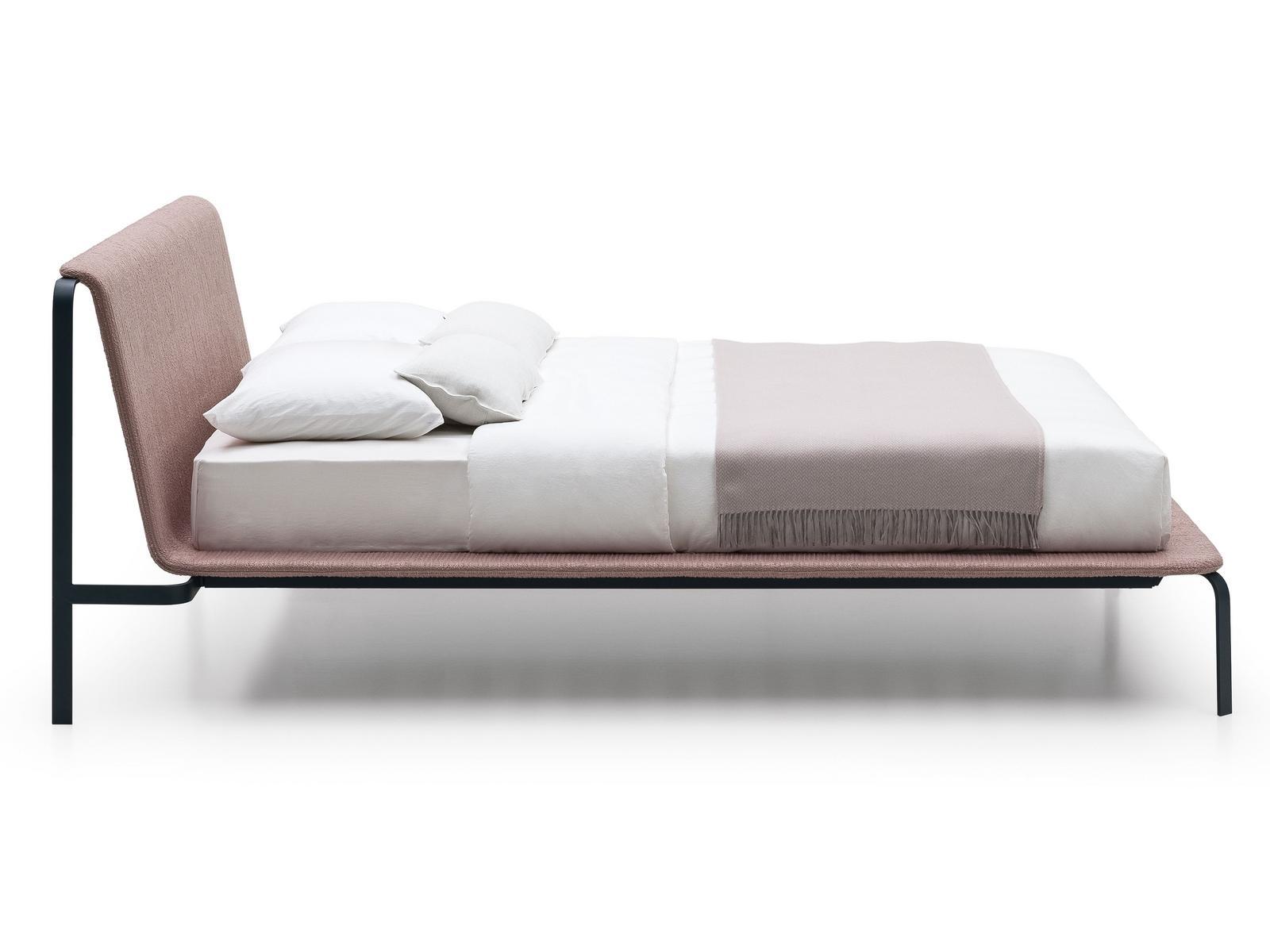 Fabric bed with removable cover with upholstered headboard | Bend by Bolzan letti