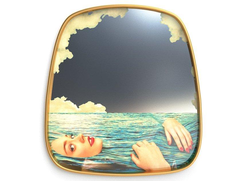 Framed wall-mounted mirror | Sea Girl by Seletti