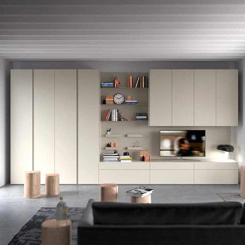 Modular lacquered wardrobe with coplanar doors | Go Up by ALF Dafre