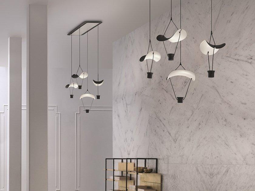 LED painted metal pendant lamp | Vollee 4p Rc by Masiero