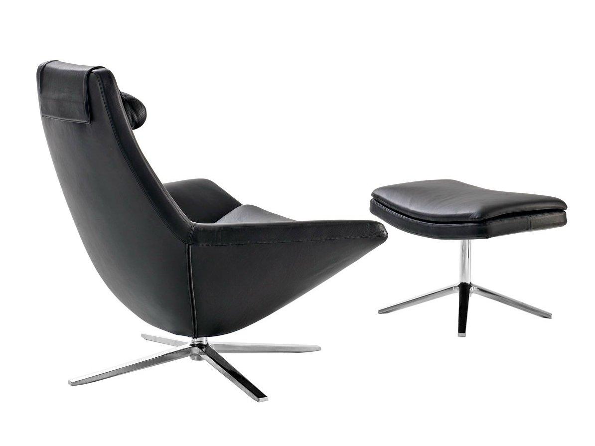 Leather armchair with headrest | Metropolitan by B&B Italia