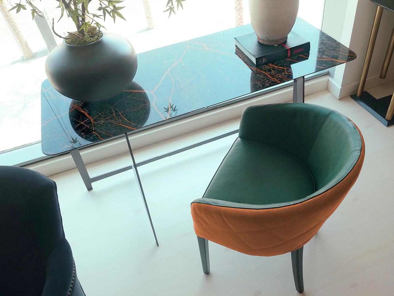 Upholstered leather chair | Zoe by Borzalino