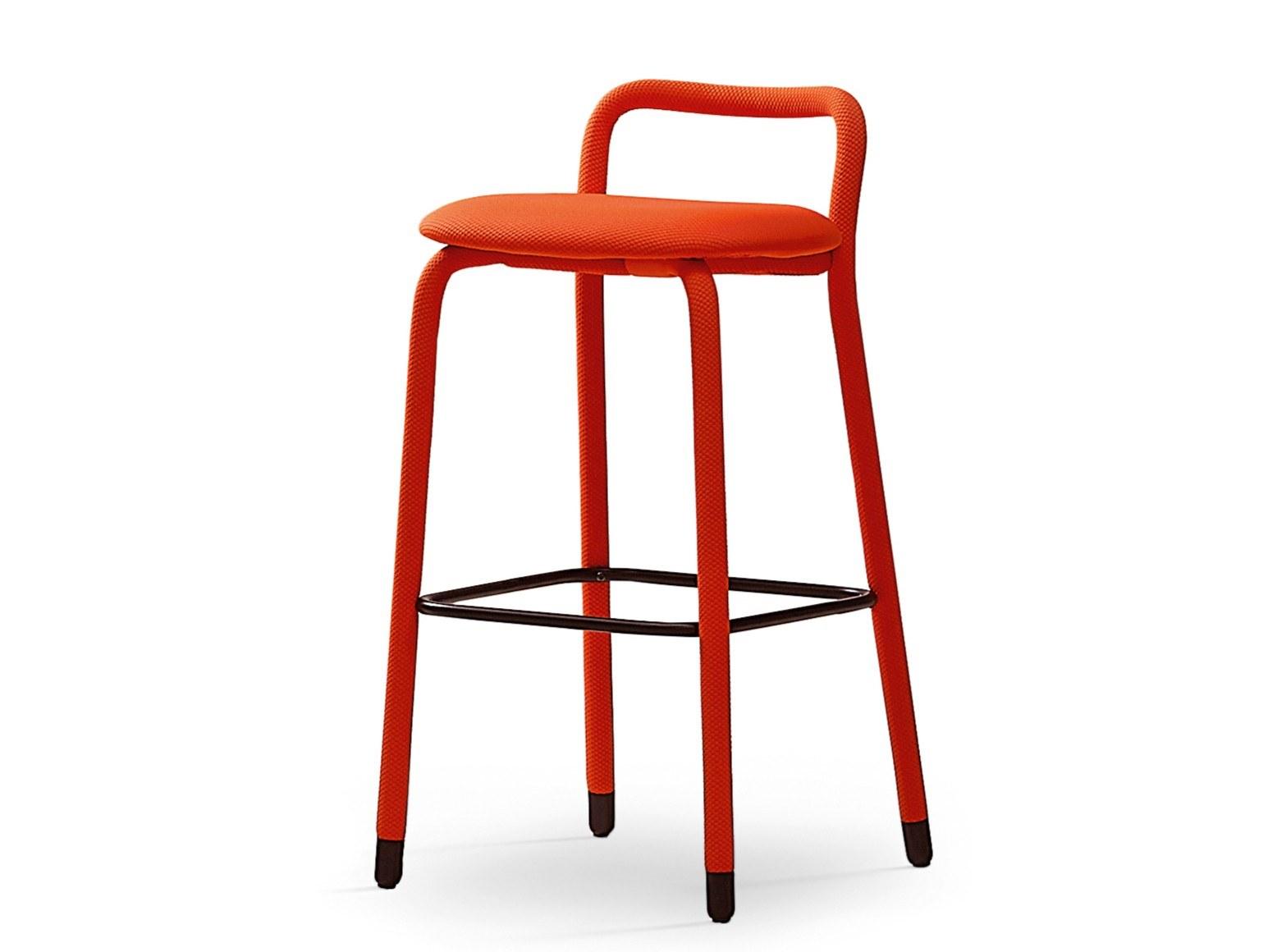 Fabric stool with footrest | Pippi by Midj