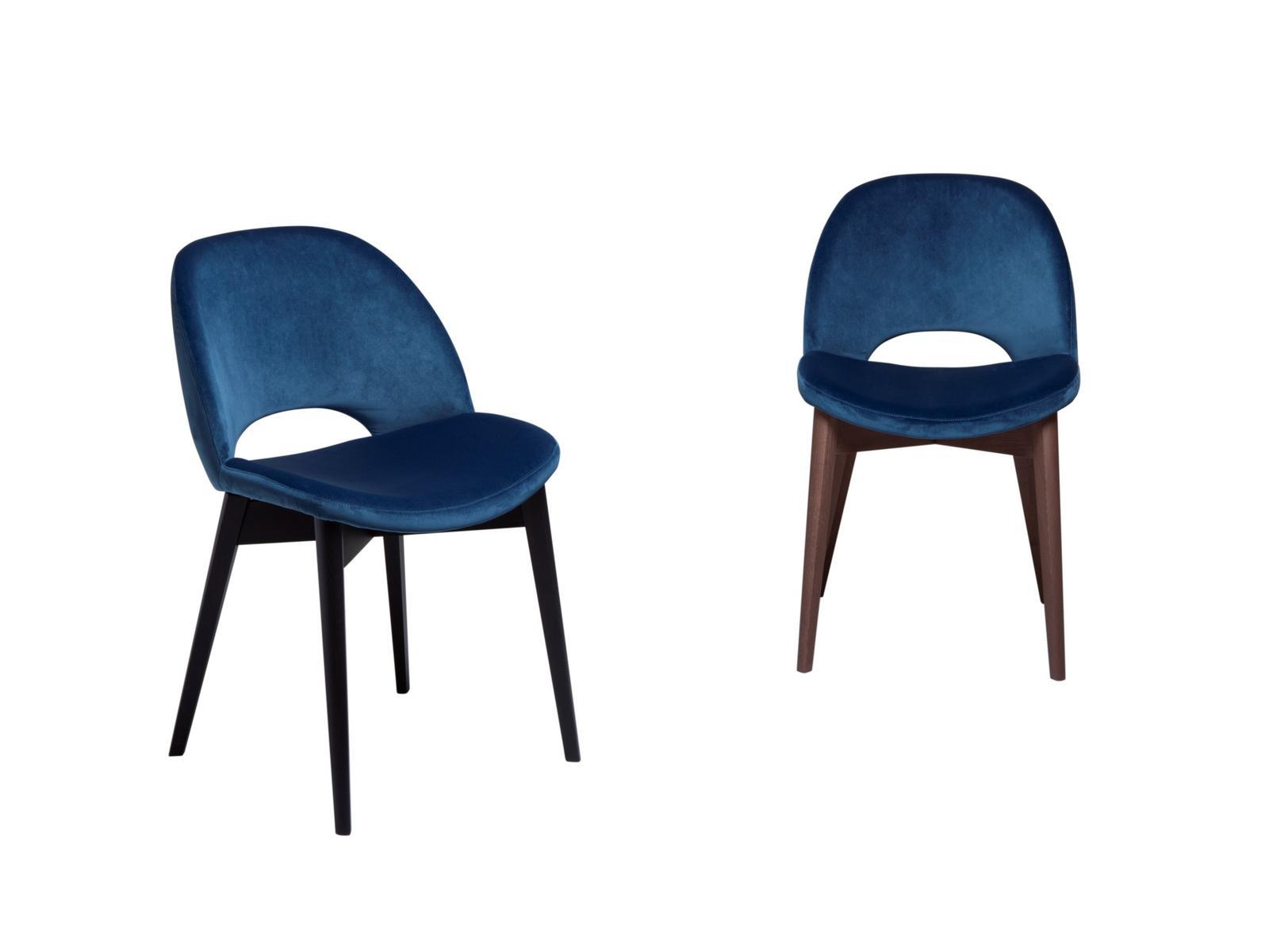 Velvet chair and wooden base | Beetle by Tonin Casa