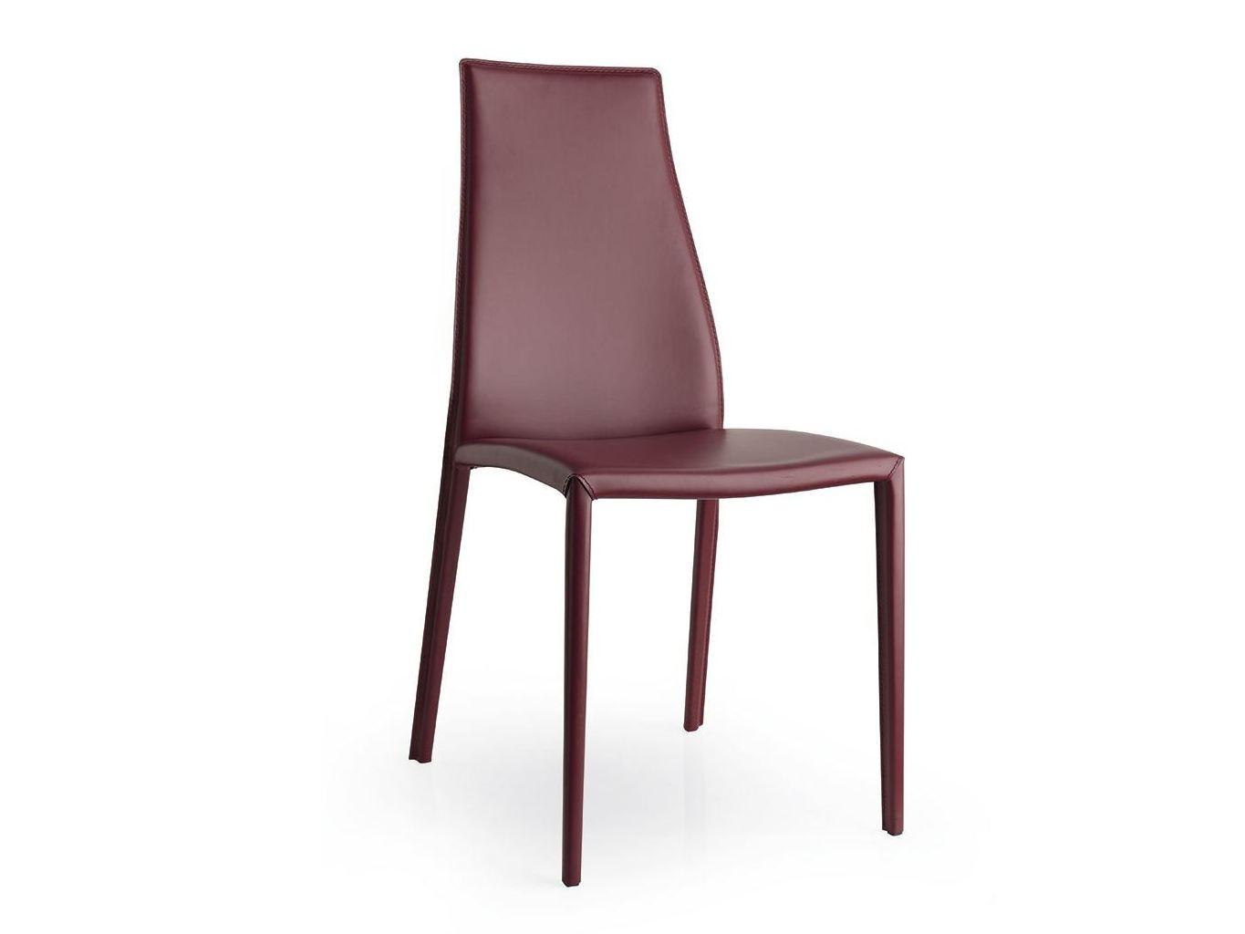 Tanned leather chair | Aida Plus by Calligaris