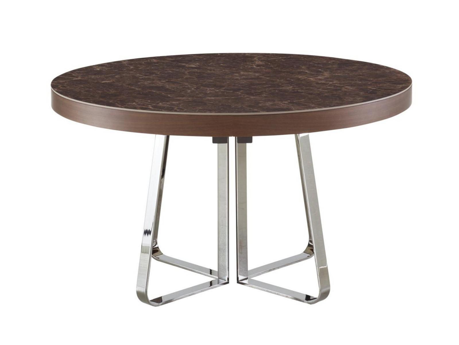 Extending round porcelain stoneware dining table | Ava by Ligne Roset