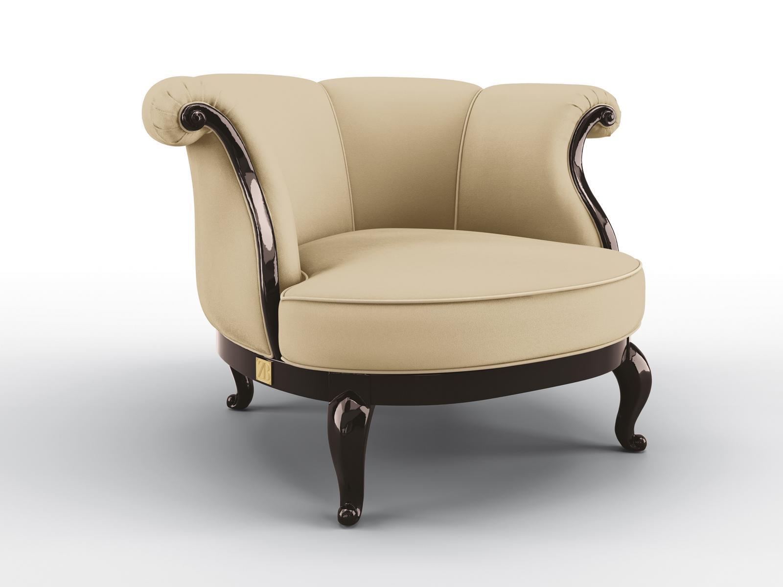 Velvet armchair with armrests | Flower by Bruno Zampa