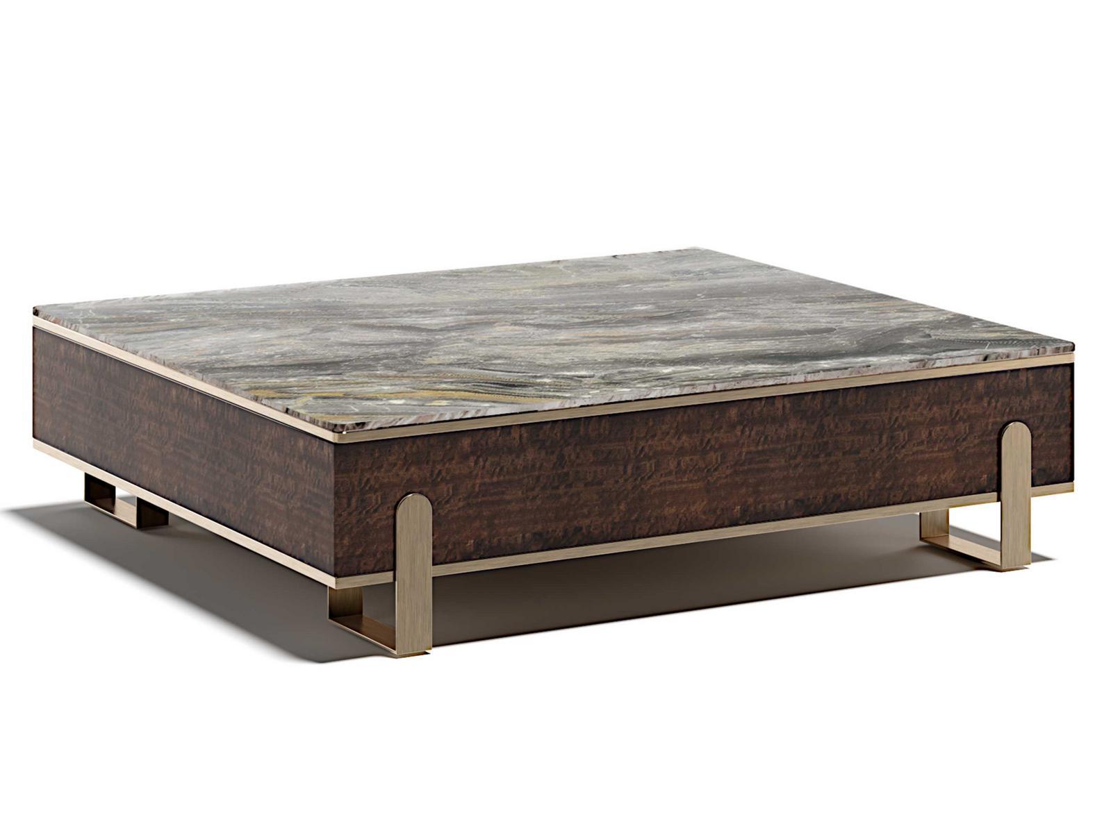 Low wooden and marble coffee table | Grand Q by Capital Collection