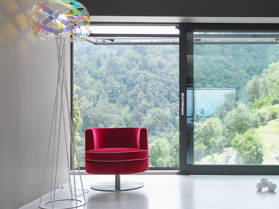 Swivel velvet easy chair | Frisbee by Borzalino