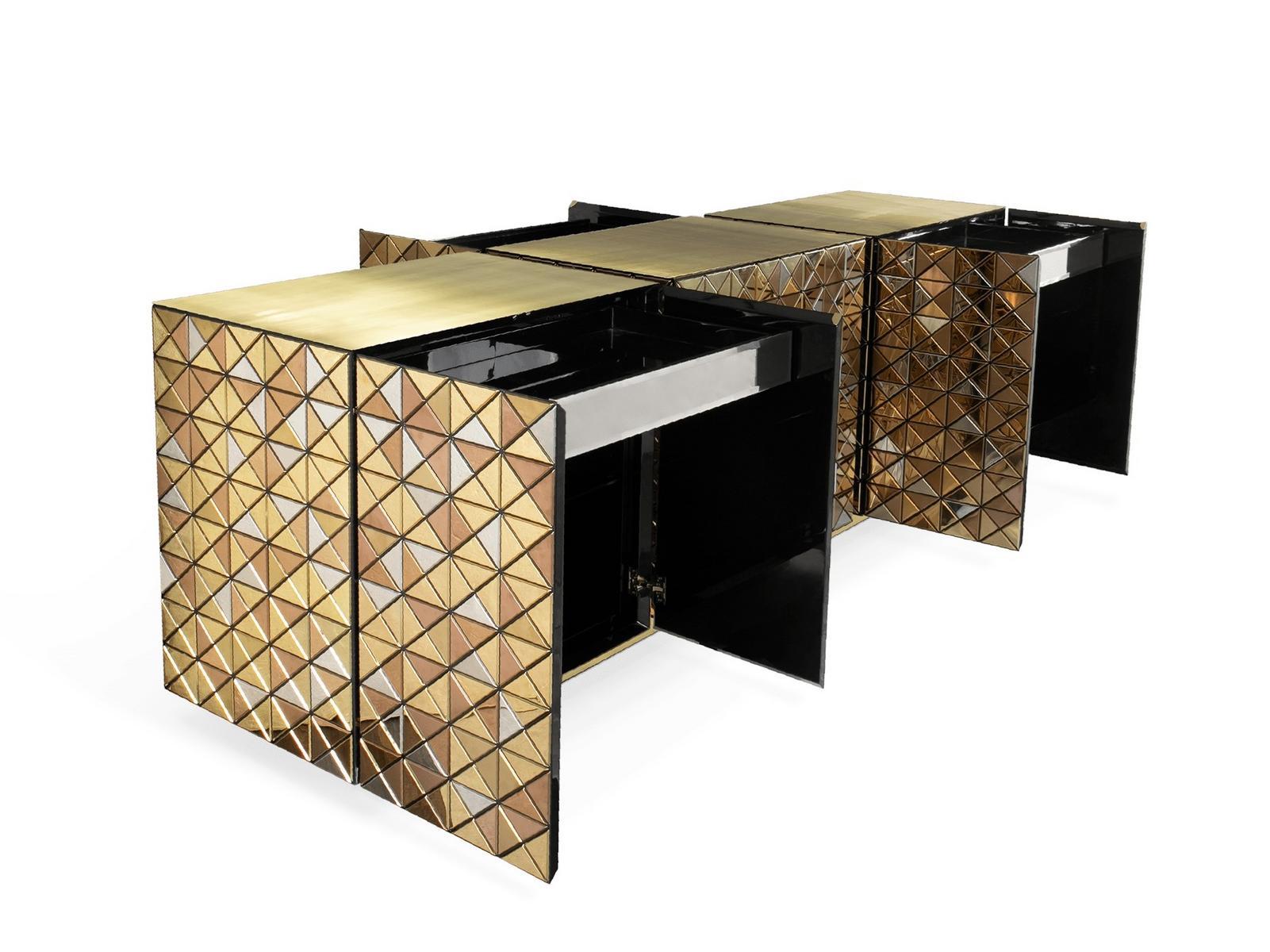 Aluminium sideboard with doors | Pixel by Boca Do Lobo
