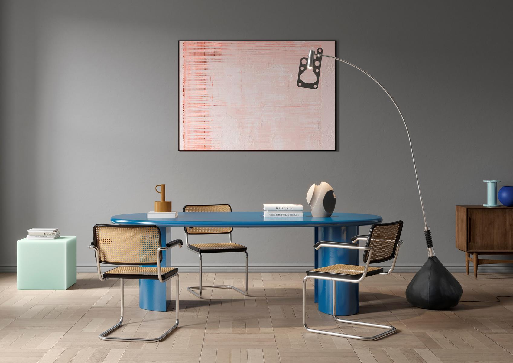 Aluminium floor lamp with false leather base | Bul-bo by Axolight