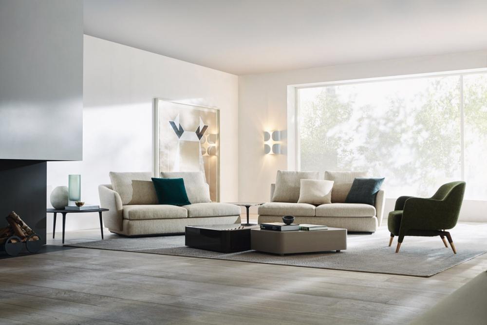 Sectional fabric sofa | Sloane by Molteni