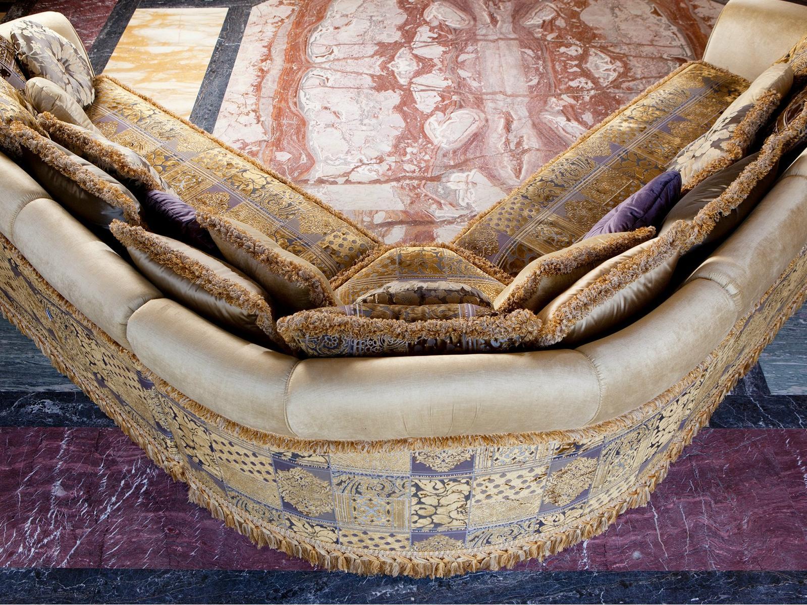 Classic style corner fabric sofa | Ludovica by Domingo salotti