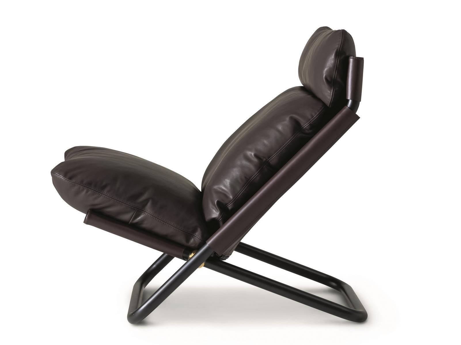 Leather armchair | Cross High by Arflex