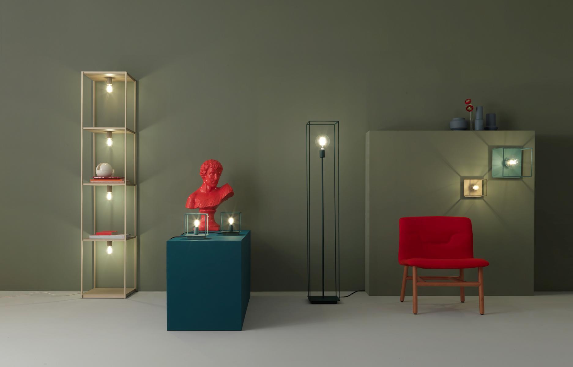 Iron bookcase with built-in lights | Box by Zava