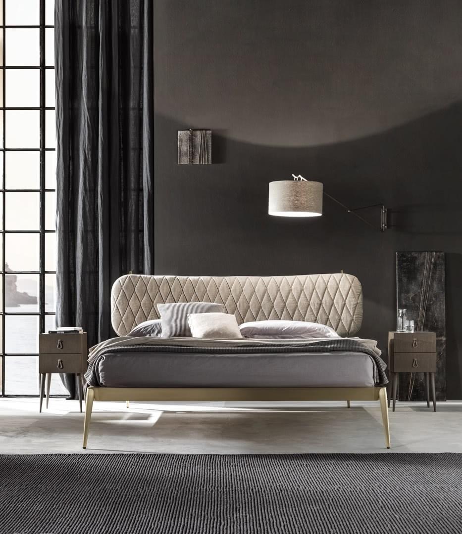 Upholstered double bed | Urbino by Cantori