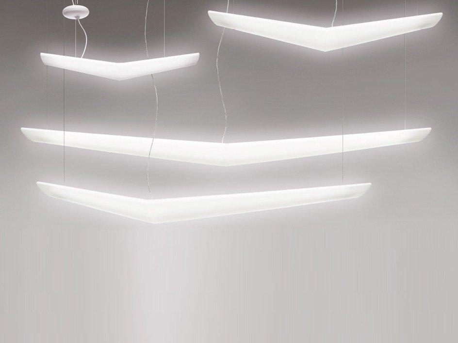 Fluorescent polypropylene pendant lamp | Mouette 2500 by Artemide