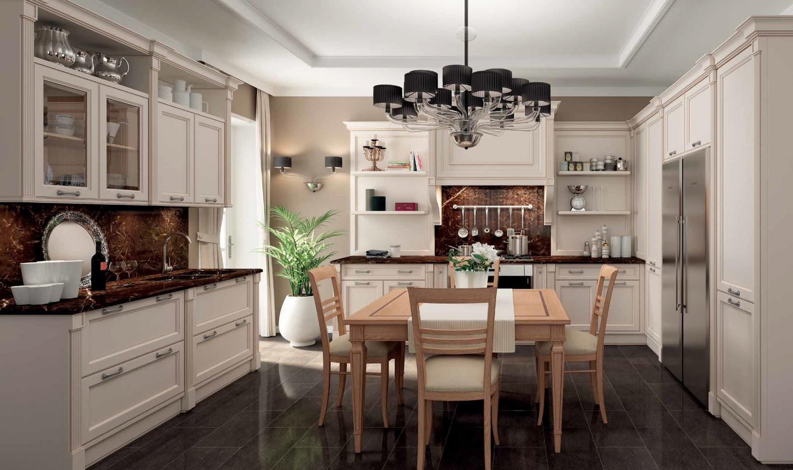 Wood kitchen with handles FM bottega d'Arte Milano