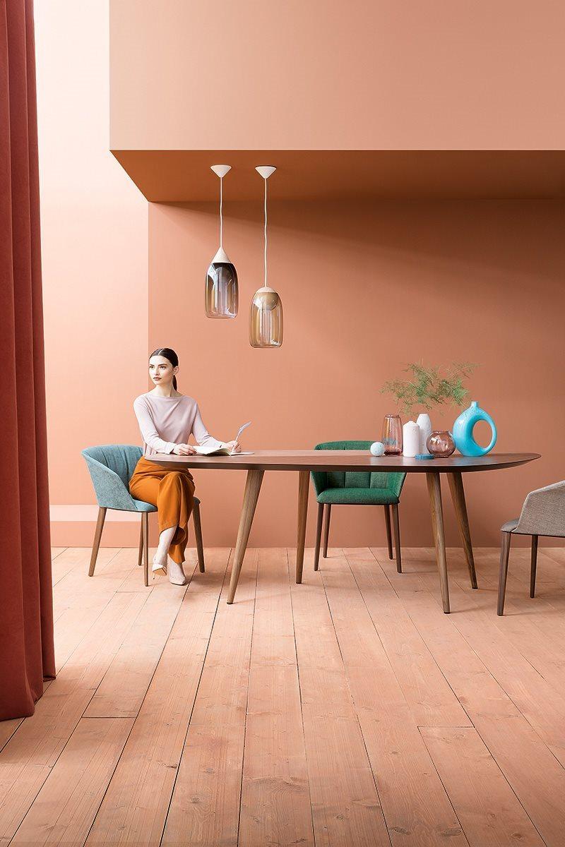 Armchair with wooden legs and polypropylene armrests | Liza 2271 - 2271r by Zanotta